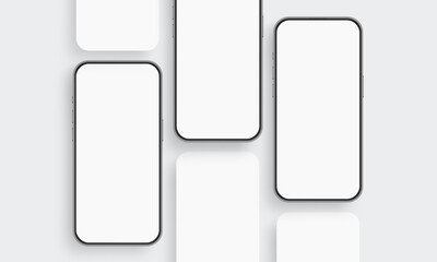 Smartphones With App Screens. Blank Mockup for Mobile App Design Concept. Vector Illustration