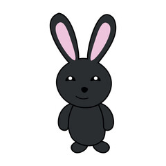 Black smiling rabbit