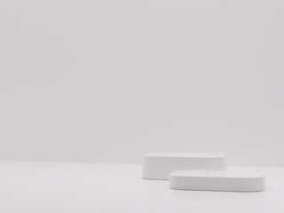 White podium abstract composition for product presentation 3d render 3d illustration