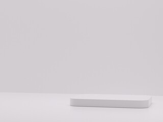 White podium abstract composition for product presentation 3d render 3d illustration
