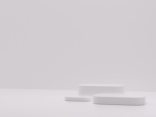 White podium abstract composition for product presentation 3d render 3d illustration