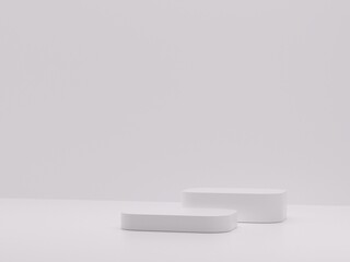 White podium abstract composition for product presentation 3d render 3d illustration