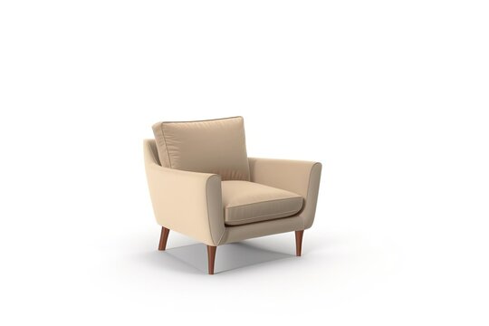leather beige armchair isolated