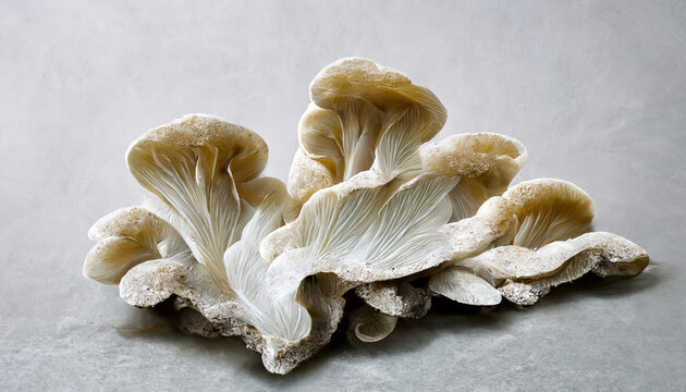 Oyster mushroom pleurotus paths. Generative Ai