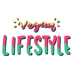 Vegan Lifestyle Sticker. Vegan Lettering Stickers