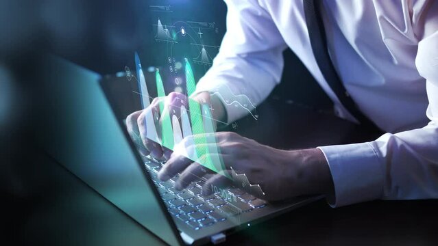 Working with data displayed on the holographic panel.
