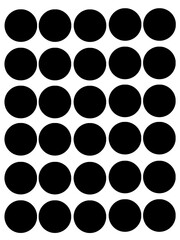 More black circle, icons, background. Minimalism design.