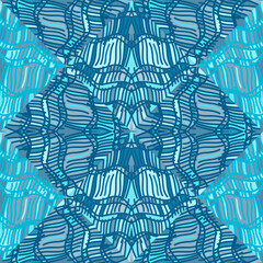 Aztec mosaic tile. Abstract tribal seamless background pattern.