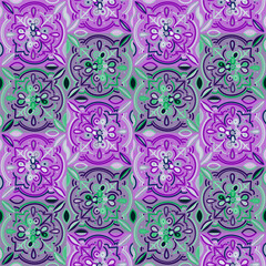 Creative mosaic seamless background pattern. Abstract geometric ornamental wallpaper.