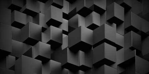 3D black graphite cubes background