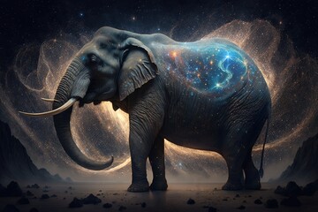 Spectacular Splendor: Captivating Cosmological Artwork with Gigantic Animals Generative AI