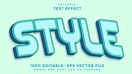 3d Word Style Editable Text Effect Design Template, Effect Saved In Graphic Style