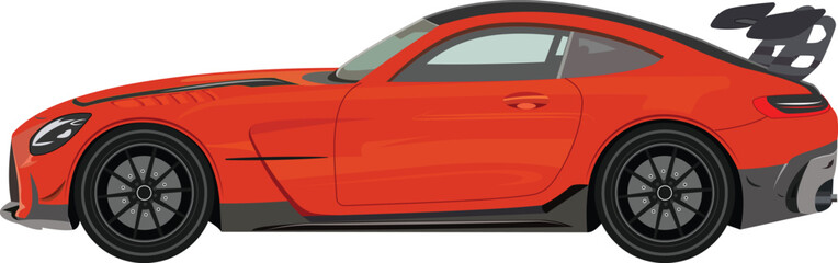Modern sports car orange color