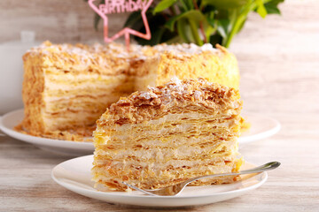 A mille-feuille or Napoleon cake, layered pastry