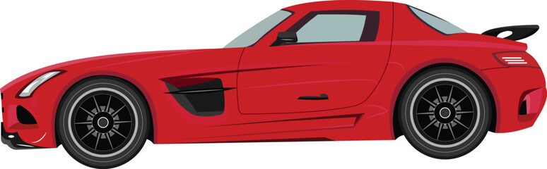 Modern sports car red color