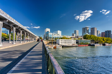 Scenery of the historic Pont de Bir Hakeim bridge in Paris, France