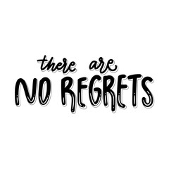 There Are No Regrets Sticker. Motivation Lettering Stickers