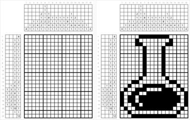 Beaker Icon Nonogram Pixel Art M_2302001