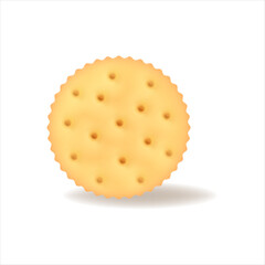 Vector stock of round biscuit cracker with simple gradients