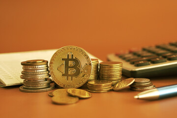 stacks of money coin Business and financial investment concept