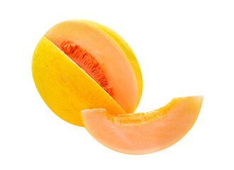 Yellow melons on transparent png