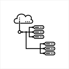 Cloud Network Icon, Cloud Computing Network Concept, On Demand Availability Of Computer System Resources