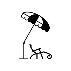 Deck Chair Umbrella Icon