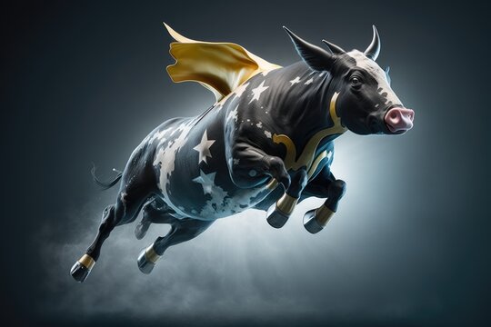 The Flying Cow Wearing a Batman Suit
