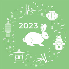 Chinese New Year Rabbit symbol 2023 calendar Asia