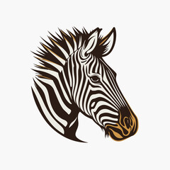 Fototapeta na wymiar A Zebra head Vector Logo Icon Sports Mascot flat illustration