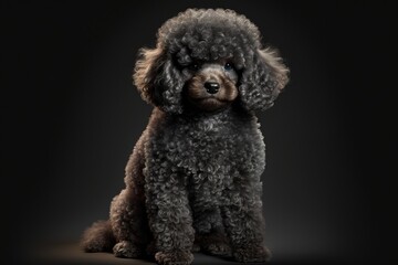 he Majestic Beauty of a Black Poodle Dog Generative AI