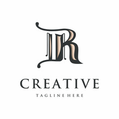 Creative vintage logo design, with letter R concept	