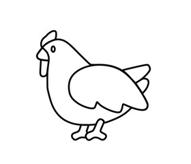 a picture of a chicken with white and black lines