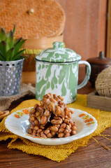 Gula kacang, is a traditional snack from Indonesia, made from roasted peanuts and brown sugar. Also called as Ampyang


