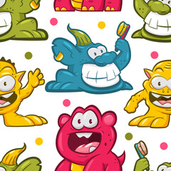 Cute trolls vector cartoon seamless pattern background for wallpaper, wrapping, packing, and backdrop.
