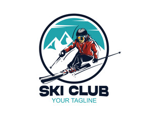 Fototapeta premium vector set of skiing logos, emblems and design elements