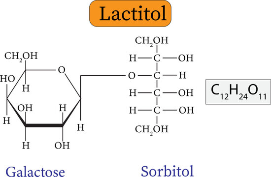 Lactitol is a poorly digestible carbohydrate, namely a sugar alcohol composed of galactose and sorbitol; it is produced by hydrogenation of lactose, which is derived from whey.