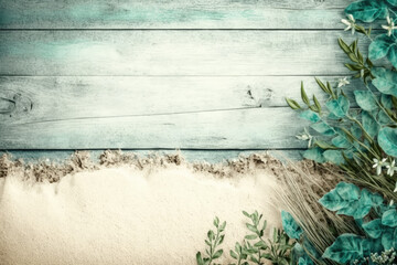 Rustic Summer Flowers Plants Background Texture - Rustic Texture Wallpapers Series - Summer rustic background texture created with Generative AI technology