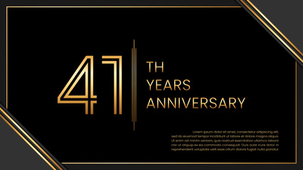 41th year anniversary design template. vector template illustration
