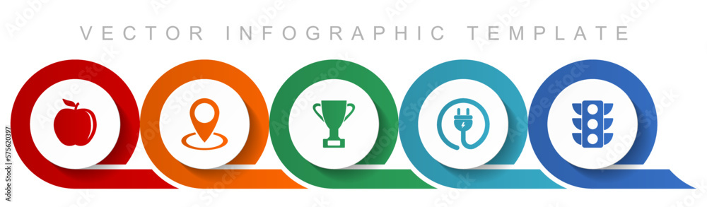 Fototapete internet icon set, miscellaneous icons such as apple, pointer, cup, plug and traffic lights for webd