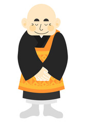 お坊さんのベクターイラスト　おじぎ	※Affinity Designer作成svgファイル	
