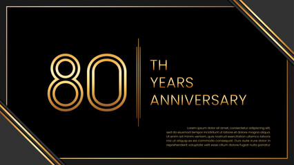 80th year anniversary design template. vector template illustration