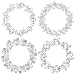 frame with flowers set