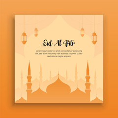 Happy Eid Mubarak Social Media Post Template Islamic Ornament Pattern Background Or Greeting Card Design