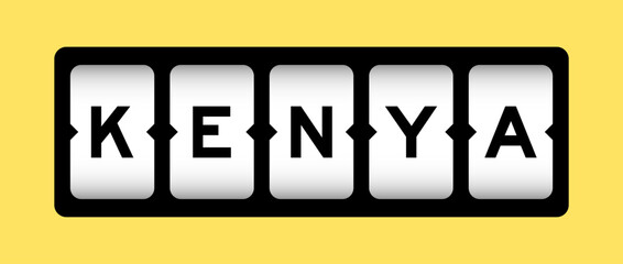 Black color in word kenya on slot banner with yellow color background