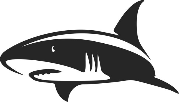 Black and white shark logo vector to elevate your brand's style.