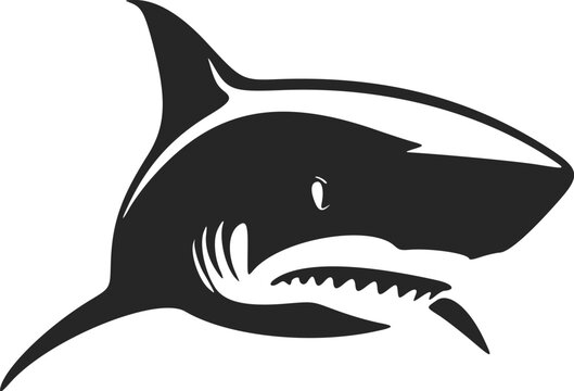 Stunning black and white shark logo vector design, perfect for your brand!