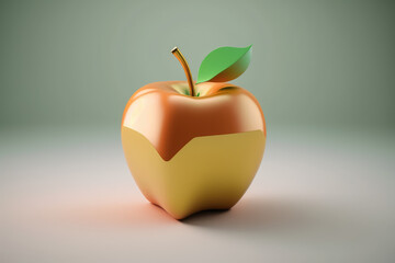 simple 3d high detail apple icon render made by generative ai
