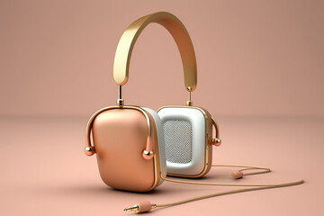 luxury 3d audio headphones render made by generative ai