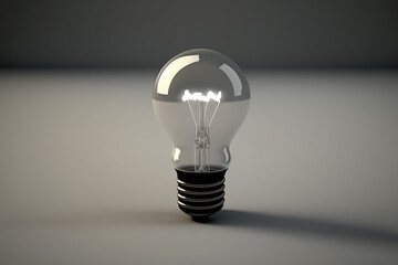 simple 3d electric lightbulb emoji icon render made by generative ai